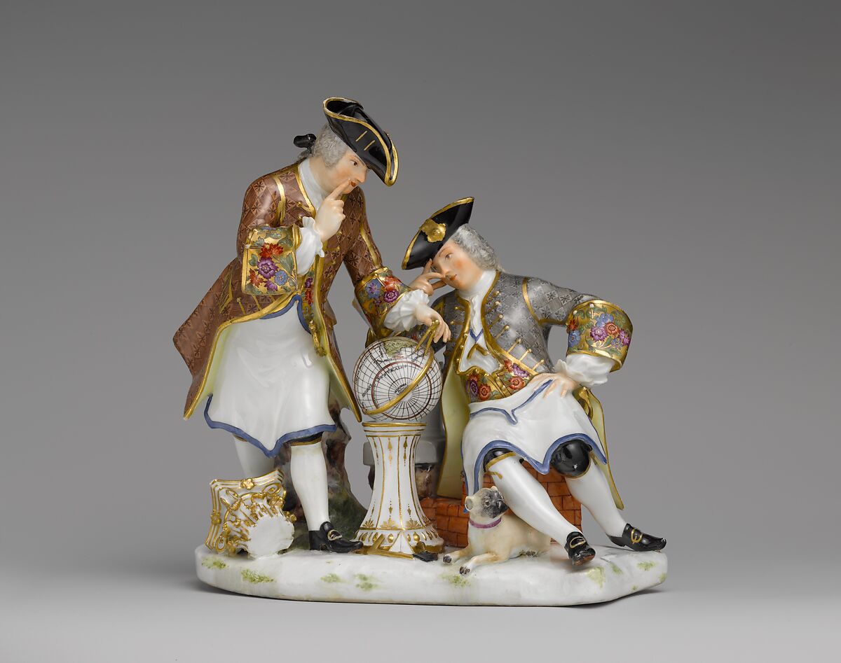 Two Freemasons, Meissen Manufactory (German, 1710–present), Hard-paste porcelain decorated in polychrome enamels, gold, German, Meissen