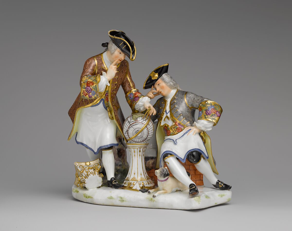 Two Freemasons, Meissen Manufactory (German, 1710–present), Hard-paste porcelain decorated in polychrome enamels, gold, German, Meissen 