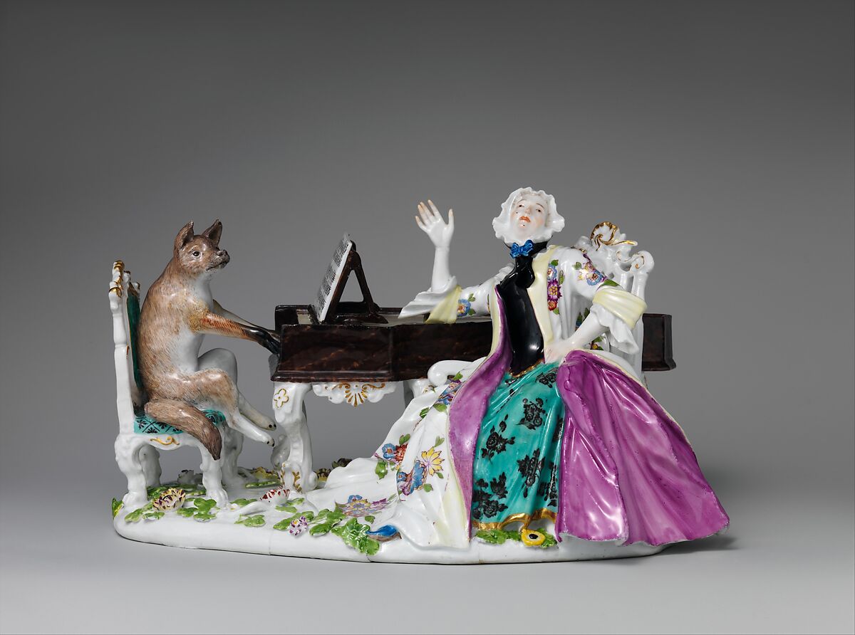 Faustina Bordoni and Fox, Meissen Manufactory  German, Hard-paste porcelain, German, Meissen