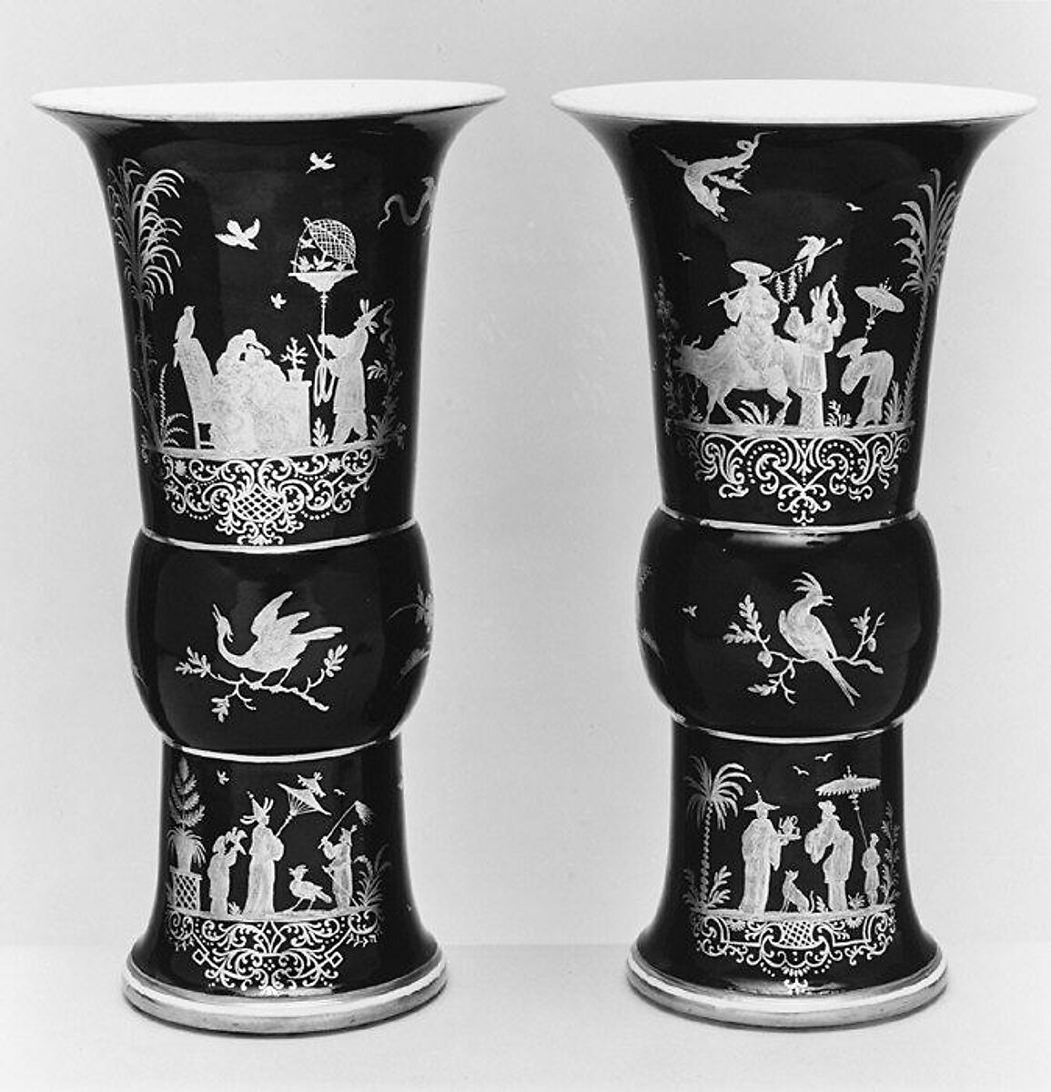 Pair of beaker vases, Meissen Manufactory (German, 1710–present), Hard-paste porcelain, German, Meissen 
