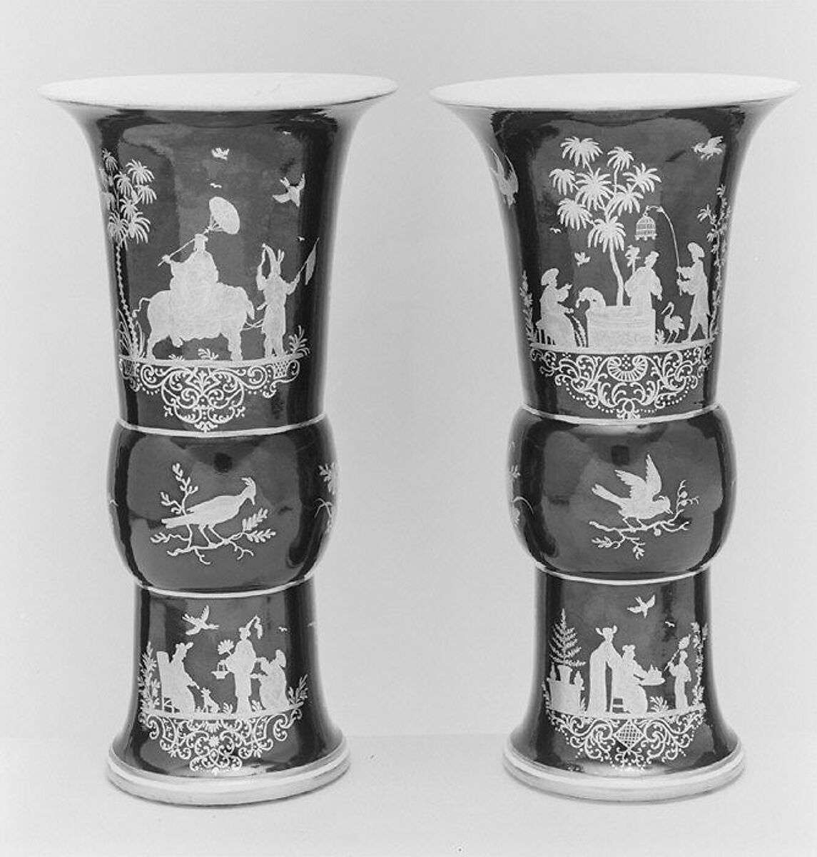 Pair of beaker vases, Meissen Manufactory (German, 1710–present), Hard-paste porcelain, German, Meissen