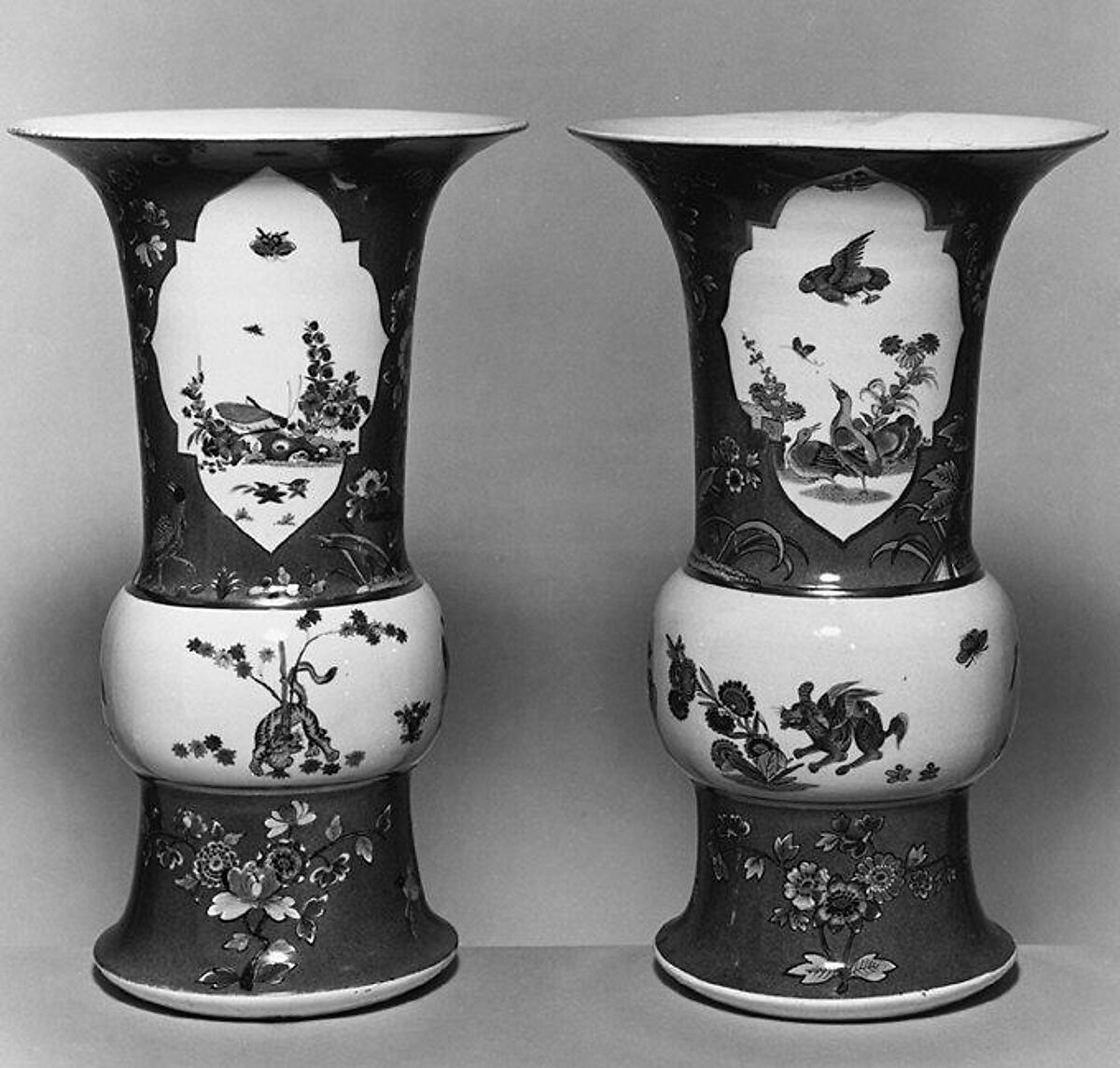 Pair of beaker vases, Meissen Manufactory (German, 1710–present), Hard-paste porcelain, German, Meissen 