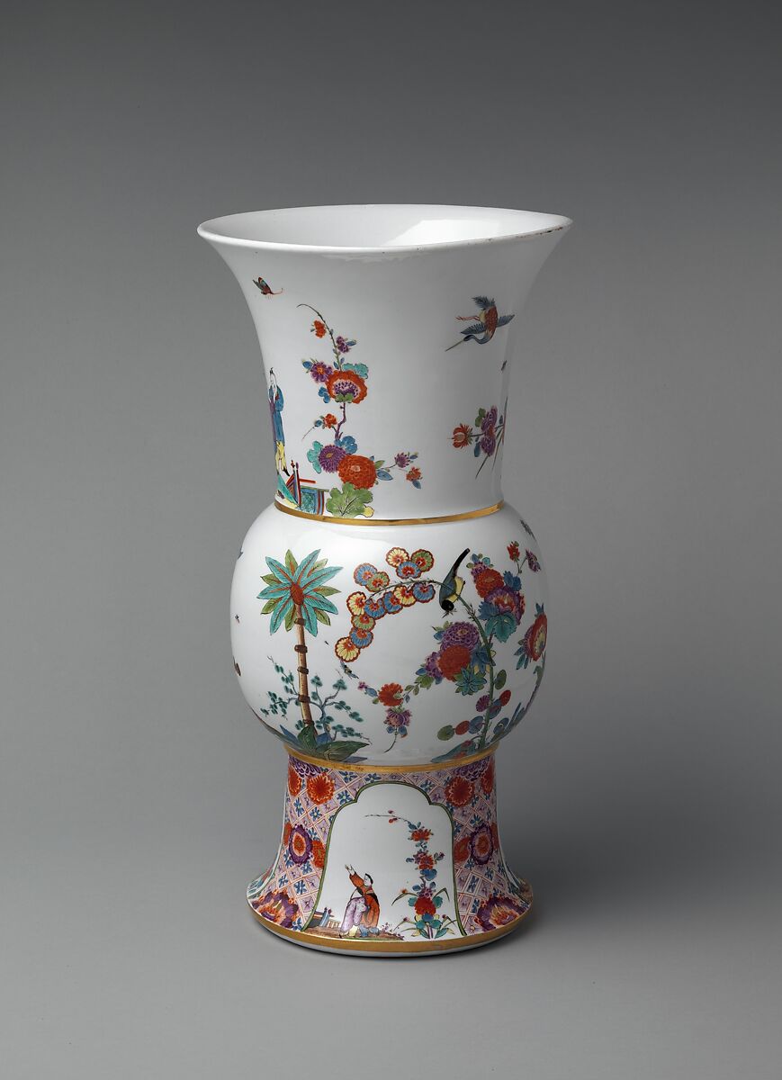 Vase (one of a pair), Meissen Manufactory (German, 1710–present), Hard-paste porcelain decorated in polychrome enamels, gold, German, Meissen