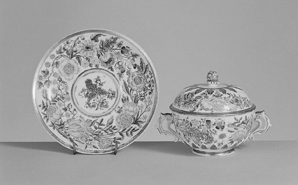 Écuelle with cover and stand, Meissen Manufactory (German, 1710–present), Hard-paste porcelain, German, Meissen 