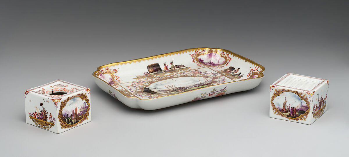 Inkwell (part of an inkstand), Meissen Manufactory (German, 1710–present), Hard-paste porcelain, German, Meissen