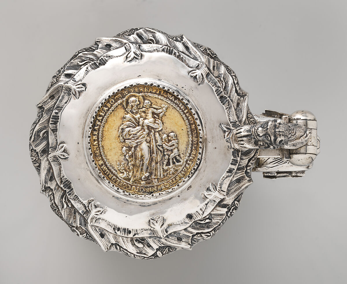 Tankard, Meissen Manufactory (German, 1710–present), Hard-paste porcelain, silver, German, Meissen