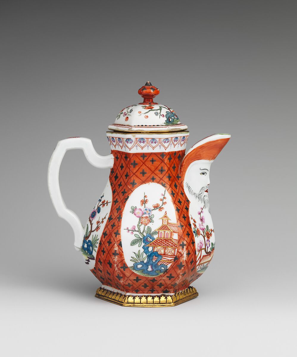 Coffeepot, Vienna, Hard-paste porcelain, Austrian, Vienna
