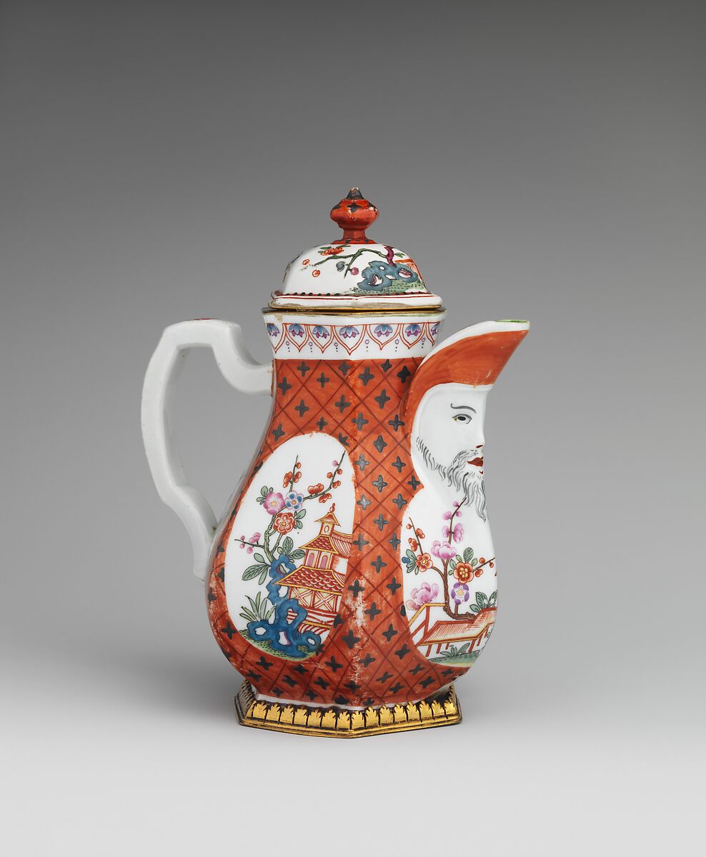 Coffeepot, Vienna, Hard-paste porcelain, Austrian, Vienna 