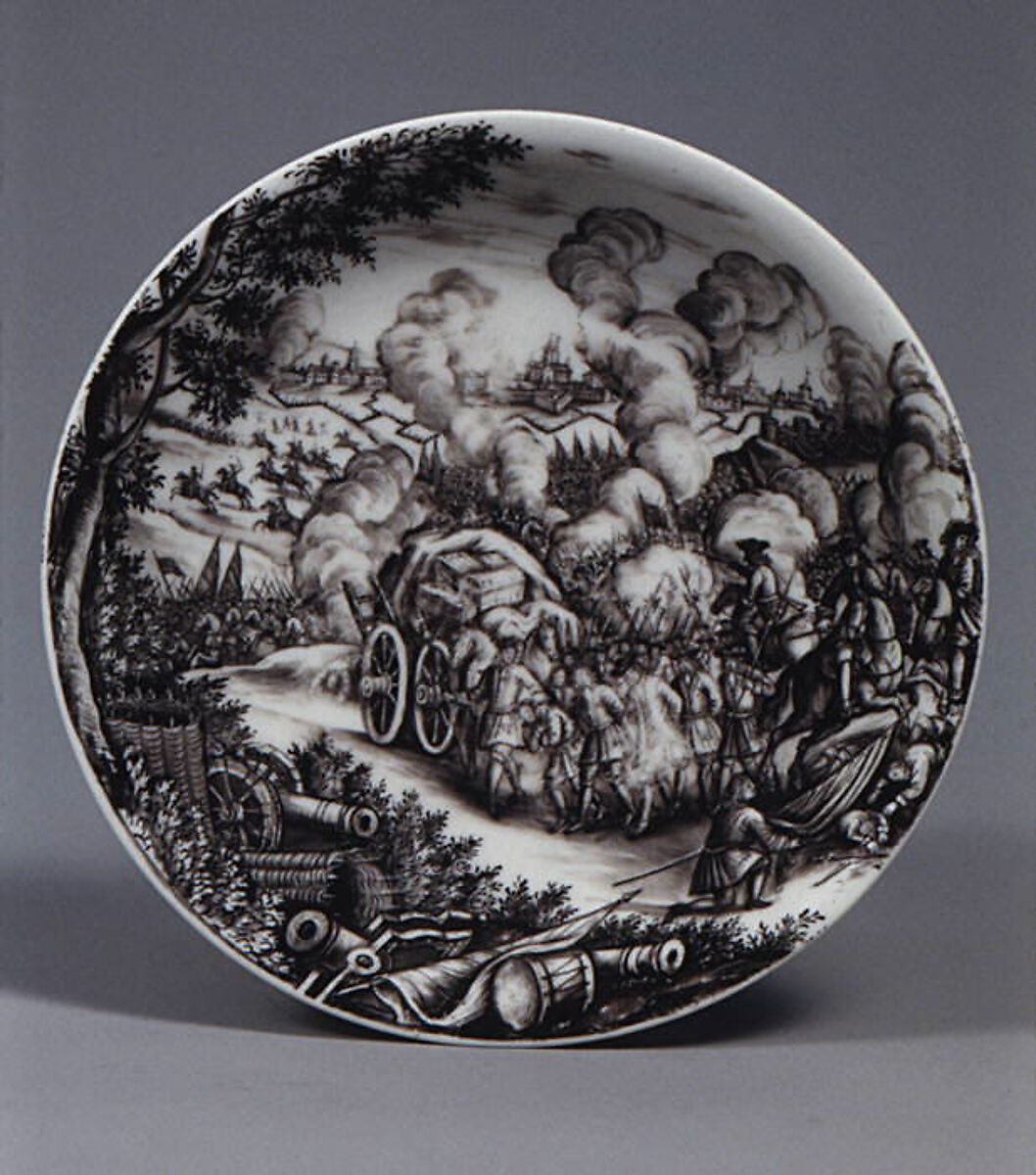 Teabowl and saucer, Meissen Manufactory (German, 1710–present), Hard-paste porcelain, German, Meissen possibly with German, Breslau (Wrocław) decoration