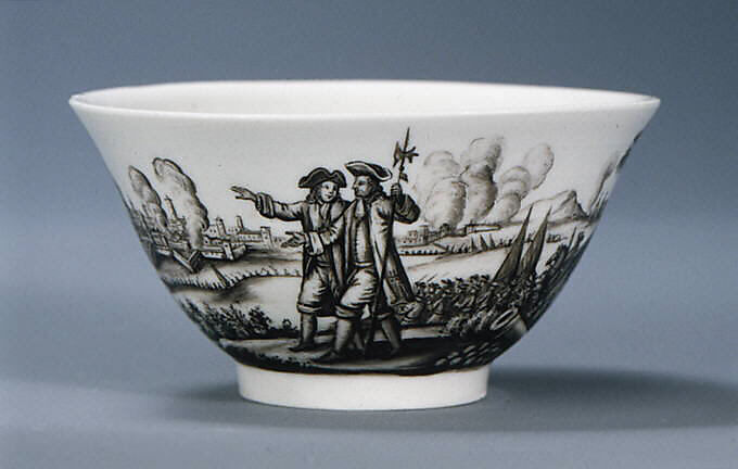 Teabowl and saucer, Meissen Manufactory (German, 1710–present), Hard-paste porcelain, German, Meissen possibly with German, Breslau (Wrocław) decoration