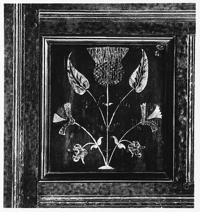 Chest with drawer, Painted white oak, yellow pine, American