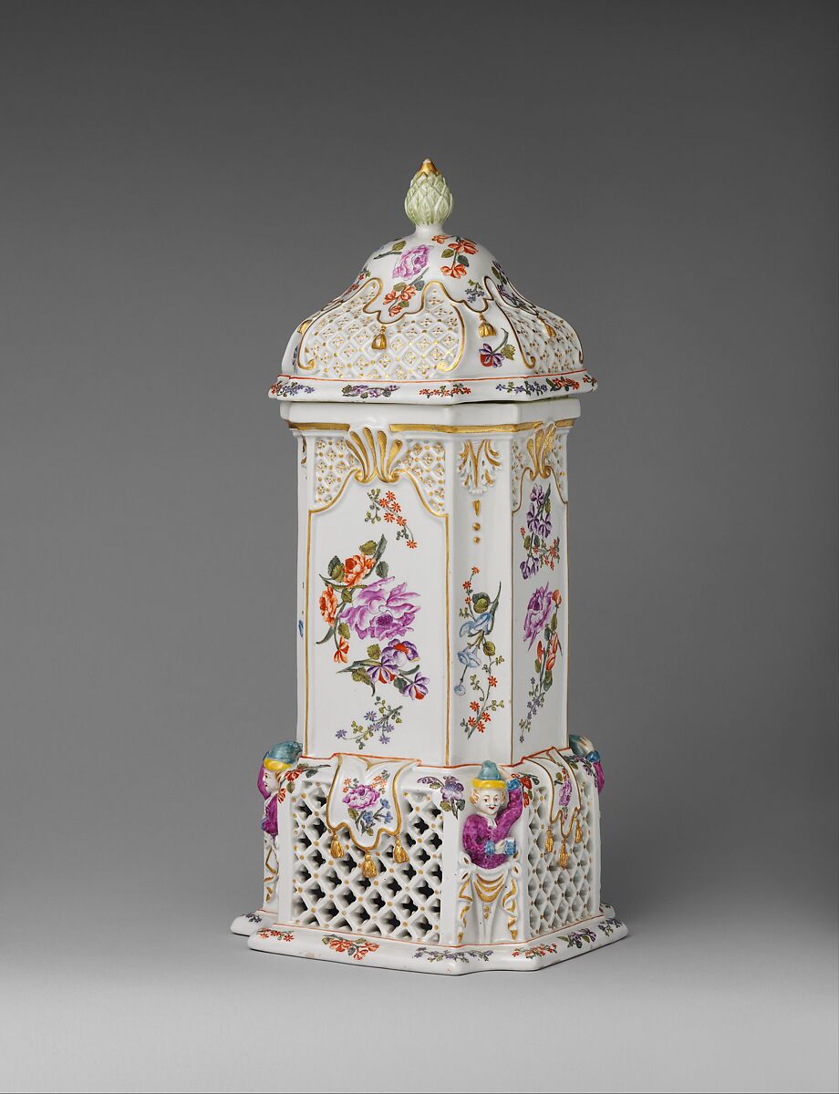 Food warmer with insert, Vienna, Hard-paste porcelain decoated in polychrome enamels, gold, Austrian, Vienna