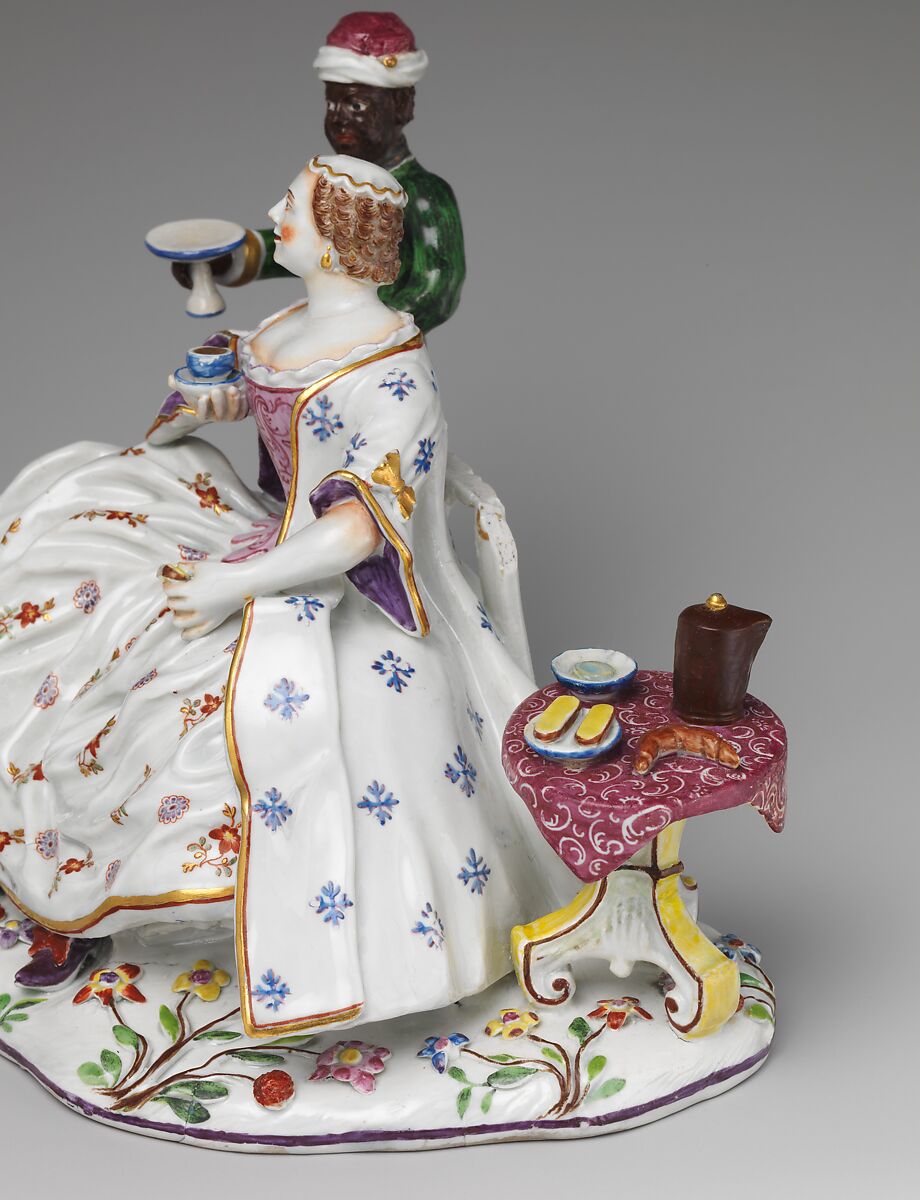 Lady at her Breakfast, Vienna, Hard-paste porcelain, Austrian, Vienna