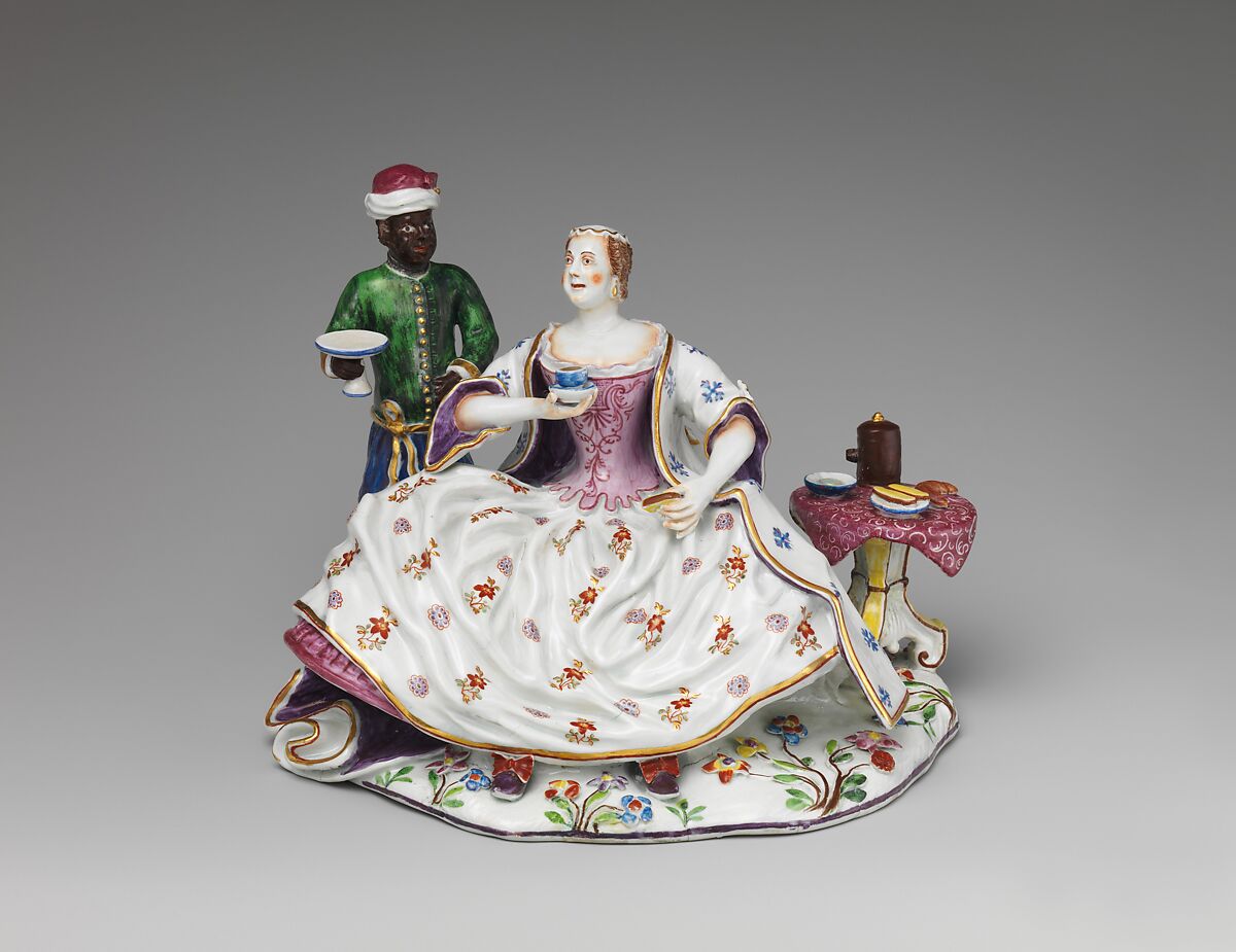 Lady at her Breakfast, Vienna, Hard-paste porcelain, Austrian, Vienna 