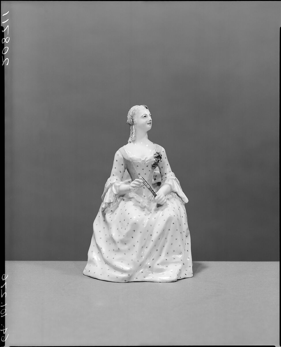 Seated woman, Imperial Porcelain Manufactory  (Vienna, 1744–1864), Hard-paste porcelain, Austrian, Vienna 