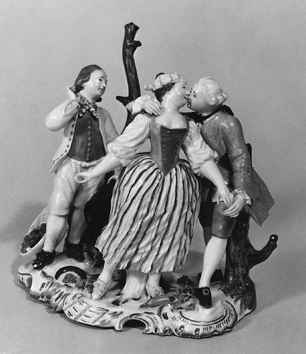Le Baiser Donné (one of a pair), Höchst Manufactory (German, 1746–1796), Hard-paste porcelain, German, Höchst 
