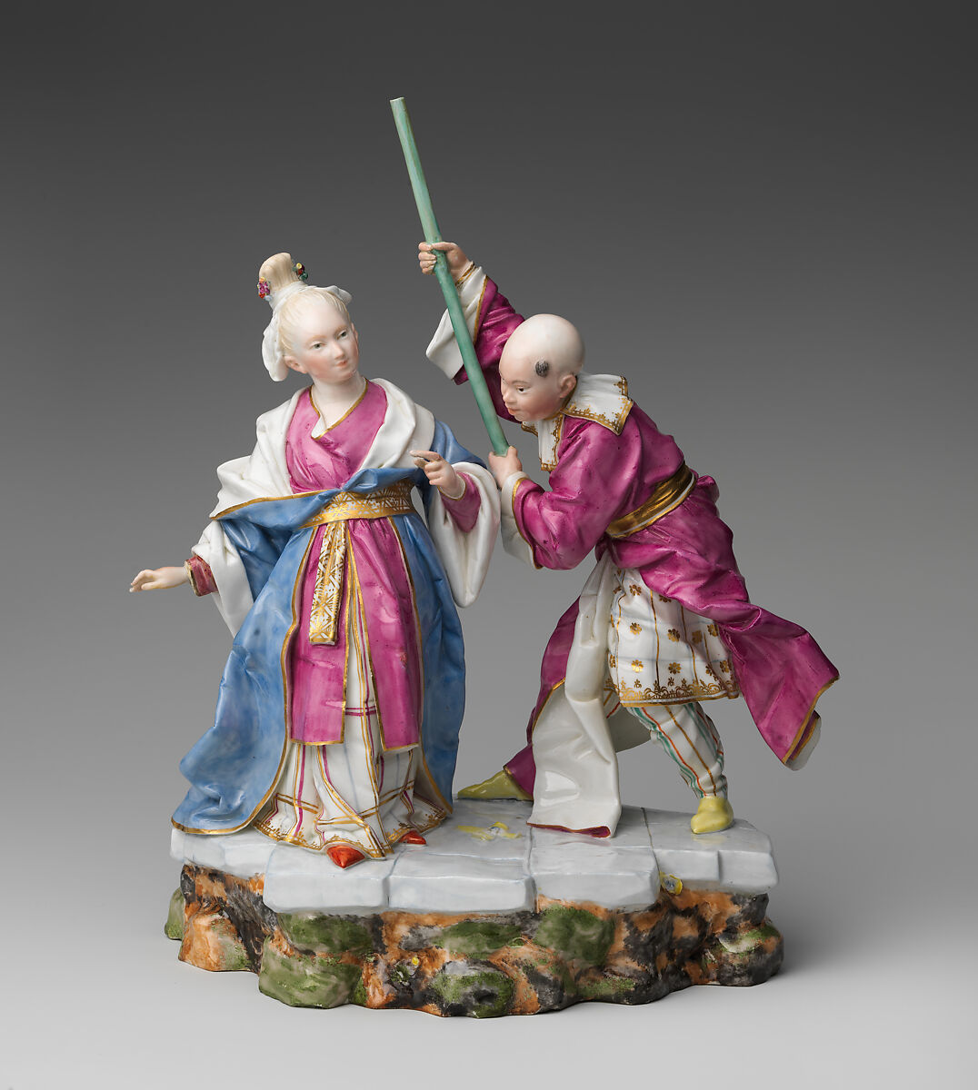 Chinese woman and servant, Höchst Manufactory (German, 1746–1796), Hard-paste porcelain, German, Höchst 