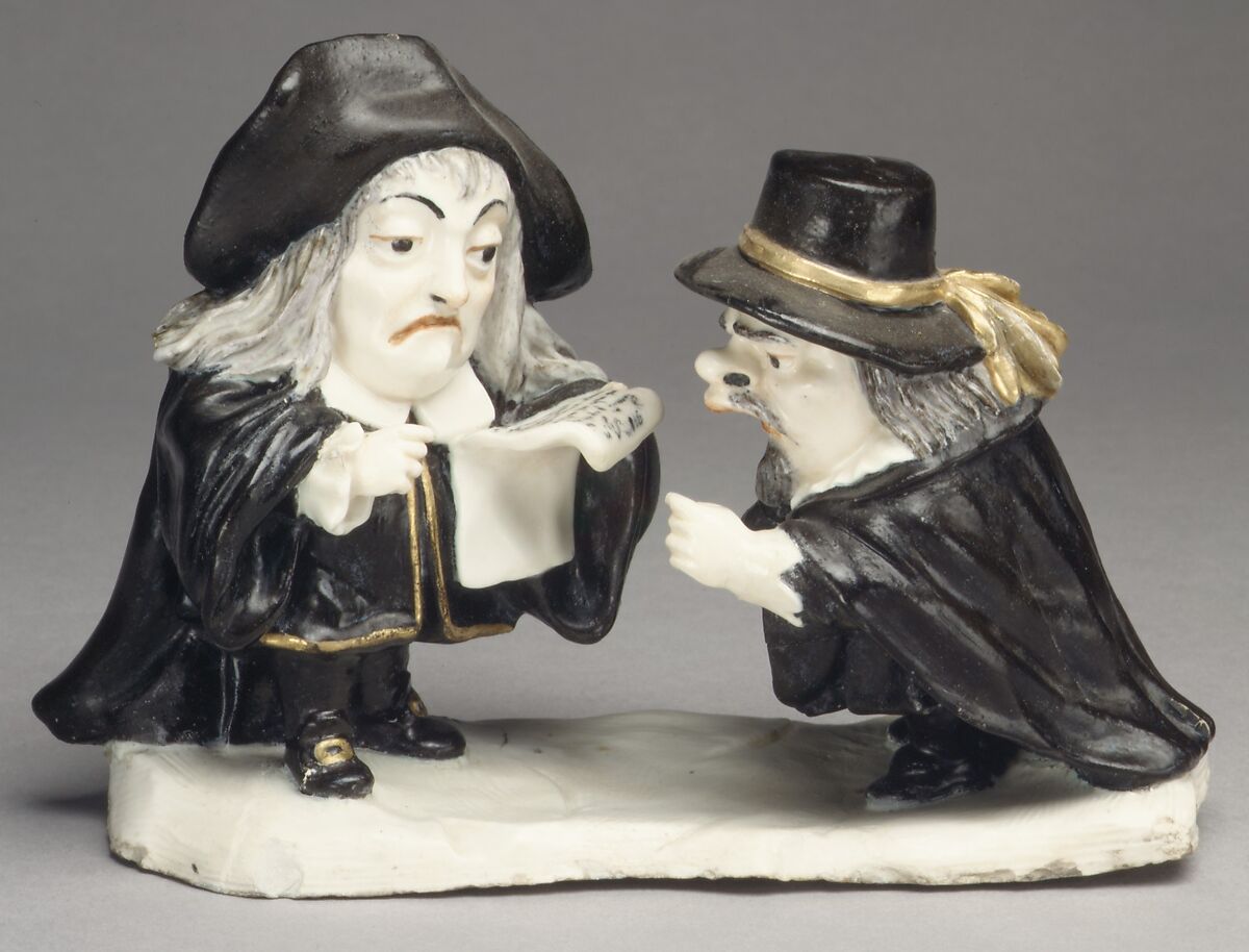 Lawyers in dispute, Hard-paste porcelain, probably Italian 