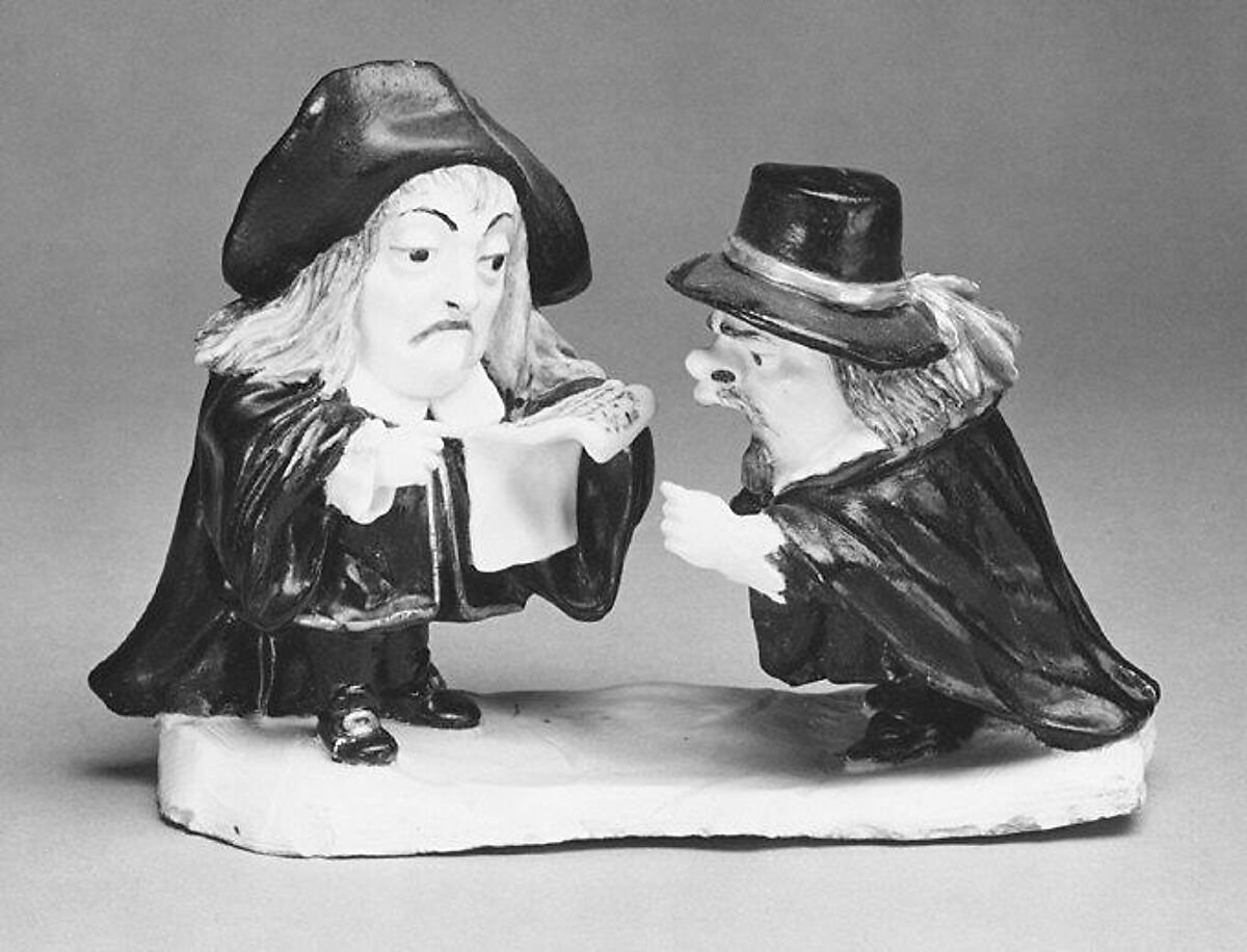 Lawyers in dispute, Hard-paste porcelain, probably Italian