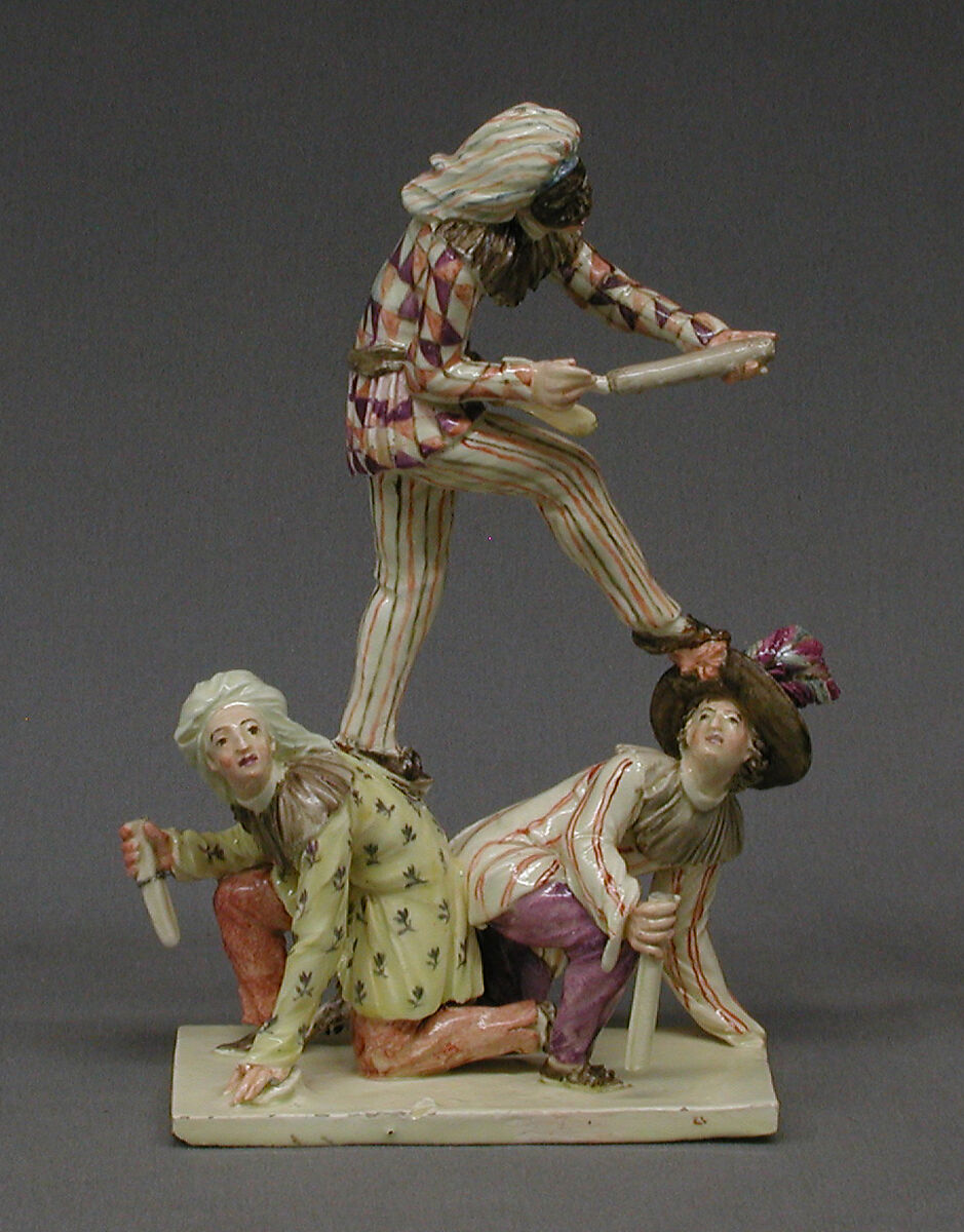 Acrobats, Possibly Le Nove Porcelain Manufactory, Creamware, Italian, Naples 