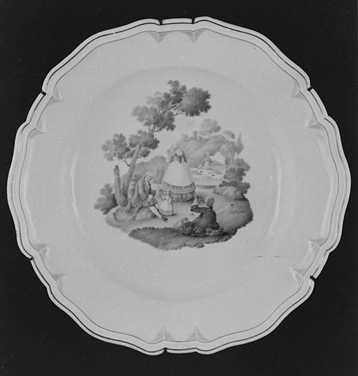 Hexafoil plate, Real Fabrica de Buen Retiro (Spanish), Soft-paste porcelain, Spanish, Madrid (Buen Retiro) 