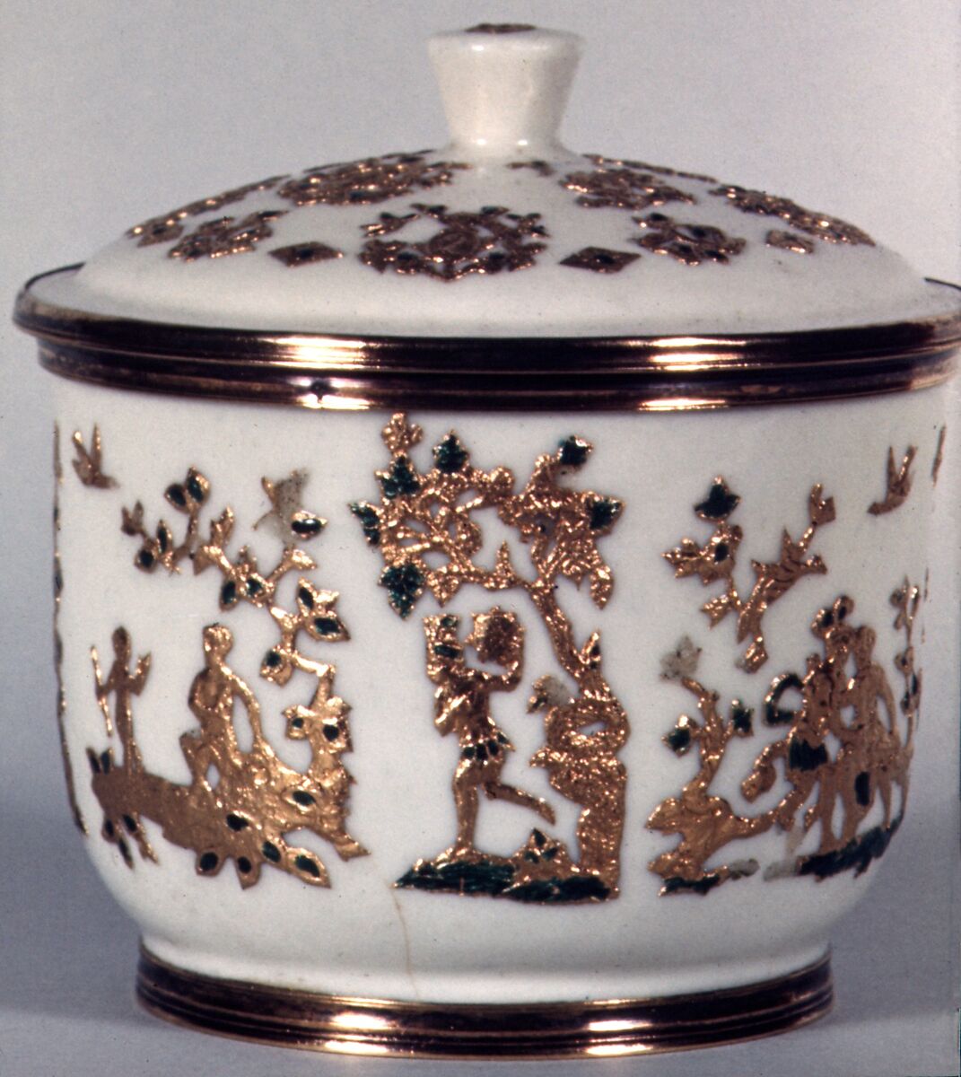 Jar with cover, Soft-paste porcelain (?), silver gilt, probably Chinese, possibly Dehua