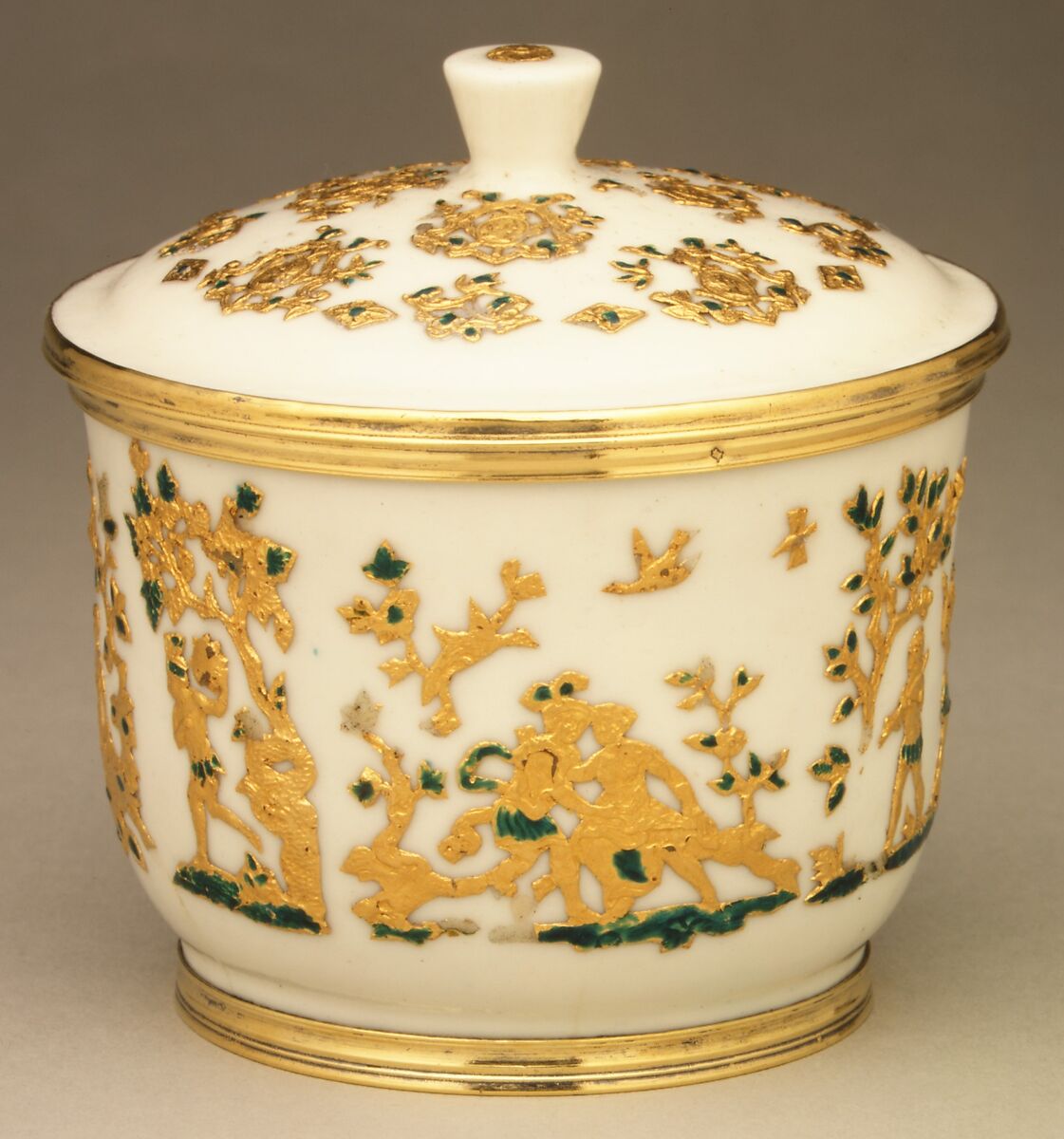 Jar with cover, Soft-paste porcelain (?), silver gilt, probably Chinese, possibly Dehua 