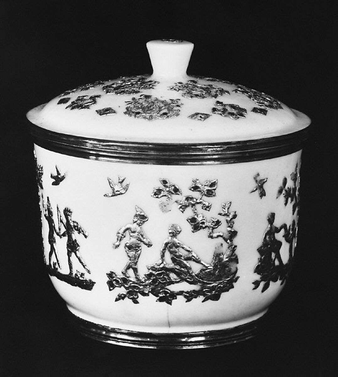 Jar with cover, Soft-paste porcelain (?), silver gilt, probably Chinese, possibly Dehua
