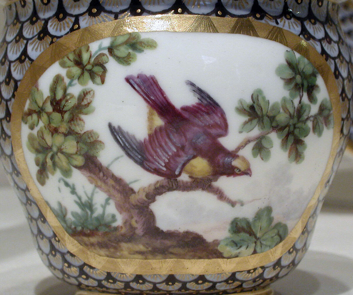 Sugar bowl (pot à sucre Hebert) (part of a service), Sèvres Manufactory (French, 1740–present), Soft-paste porcelain 
decorated in polychrome enamels, gold, French, Sèvres