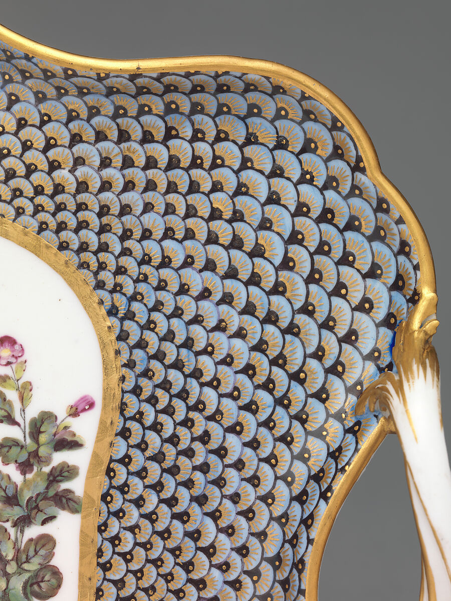 Tray (plateau Duplessis) (part of a service), Sèvres Manufactory (French, 1740–present), Soft-paste porcelain 
decorated in polychrome enamels, gold, French, Sèvres