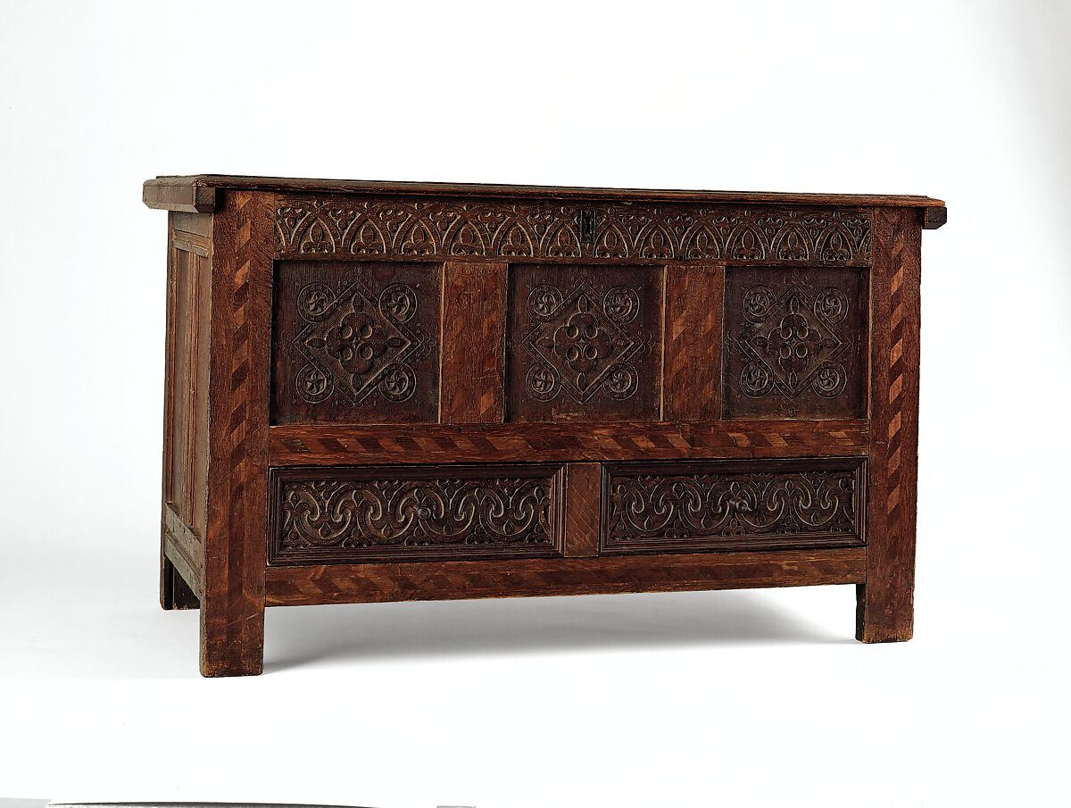 Chest with Drawer, Oak, chestnut, cedar, walnut, American 