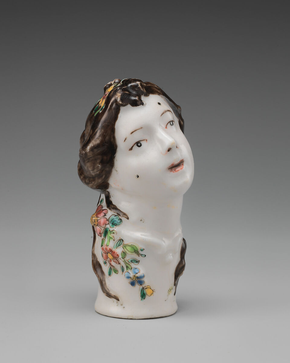 Cane handle, Chelsea Porcelain Manufactory (British, 1744–1784), Soft-paste porcelain, British, Chelsea 
