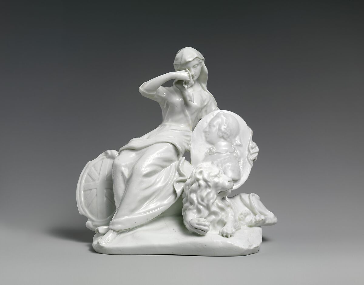 Mourning Britannia, Saint James's Factory (British, ca. 1748/49–1760), Soft-paste porcelain, British, Chelsea