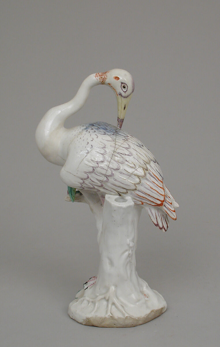 Crane, Chelsea Porcelain Manufactory (British, 1744–1784), Soft-paste porcelain, British, Chelsea
