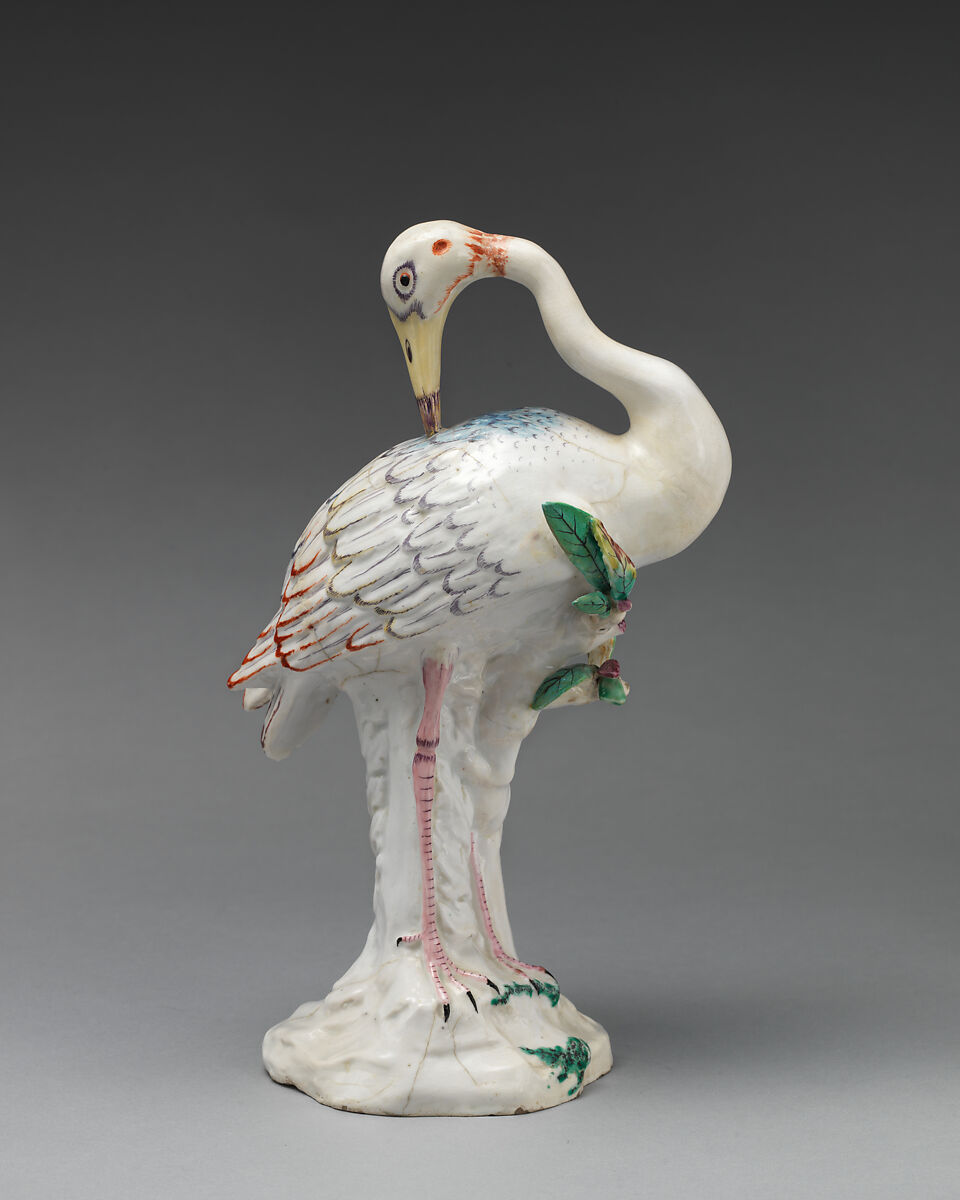 Crane, Chelsea Porcelain Manufactory (British, 1744–1784), Soft-paste porcelain, British, Chelsea 