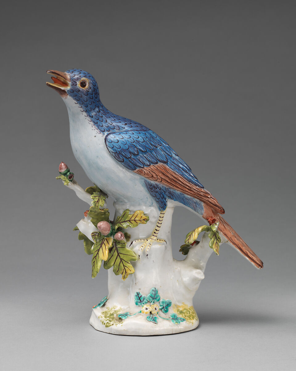 Pair of daws, Chelsea Porcelain Manufactory (British, 1744–1784), Soft-paste porcelain, British, Chelsea