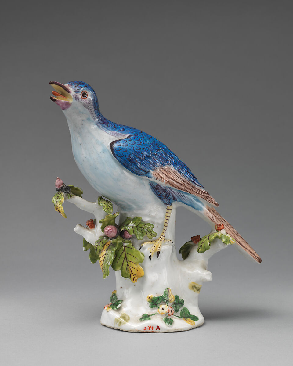Pair of daws, Chelsea Porcelain Manufactory (British, 1744–1784), Soft-paste porcelain, British, Chelsea