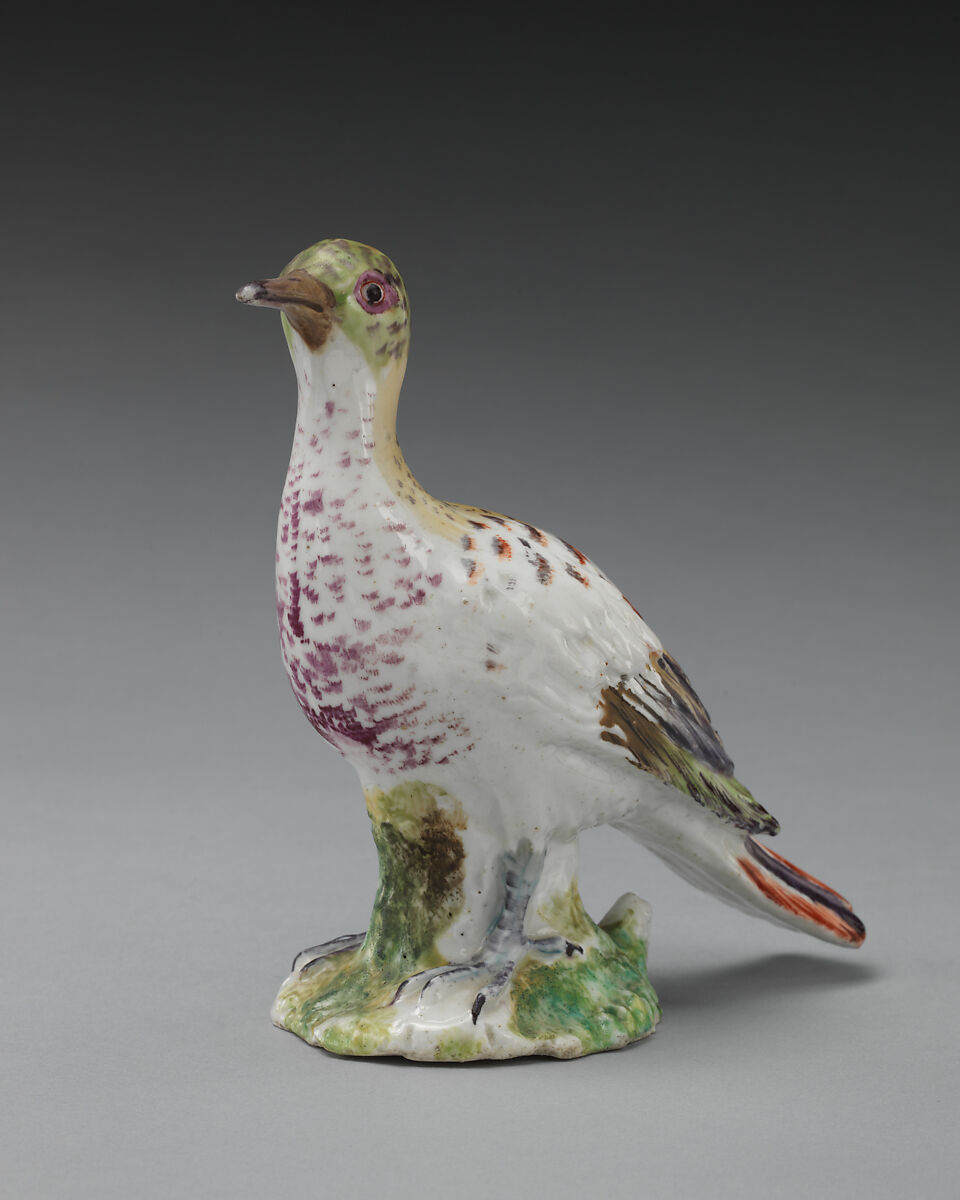 Dove (one of a pair), Chelsea Porcelain Manufactory (British, 1744–1784), Soft-paste porcelain, British, Chelsea 