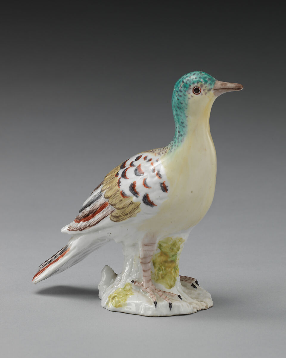 Dove (one of a pair), Chelsea Porcelain Manufactory (British, 1744–1784), Soft-paste porcelain, British, Chelsea 
