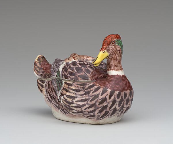 Miniature tureen in the form of a duck (one of a pair)