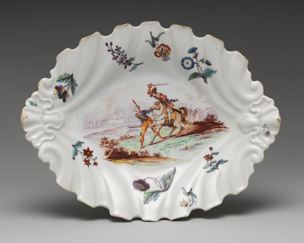 Dish (part of a set), Chelsea Porcelain Manufactory (British, 1744–1784), Soft-paste porcelain, British, Chelsea 