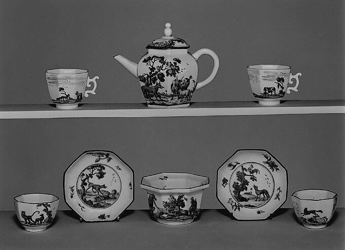 Tea service, Chelsea Porcelain Manufactory (British, 1744–1784), Soft-paste porcelain, British, Chelsea 