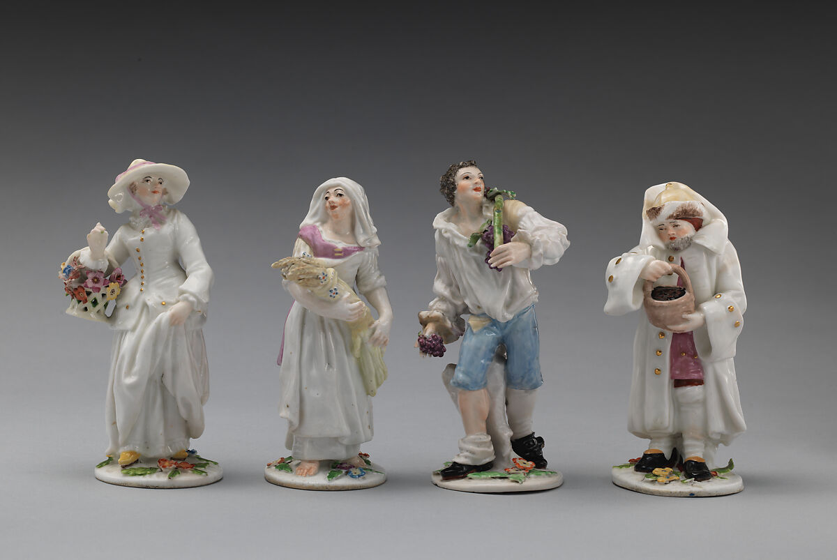 Four Seasons (Autumn), Chelsea Porcelain Manufactory (British, 1745–1784, Red Anchor Period, ca. 1753–58), Soft-paste porcelain, British, Chelsea
