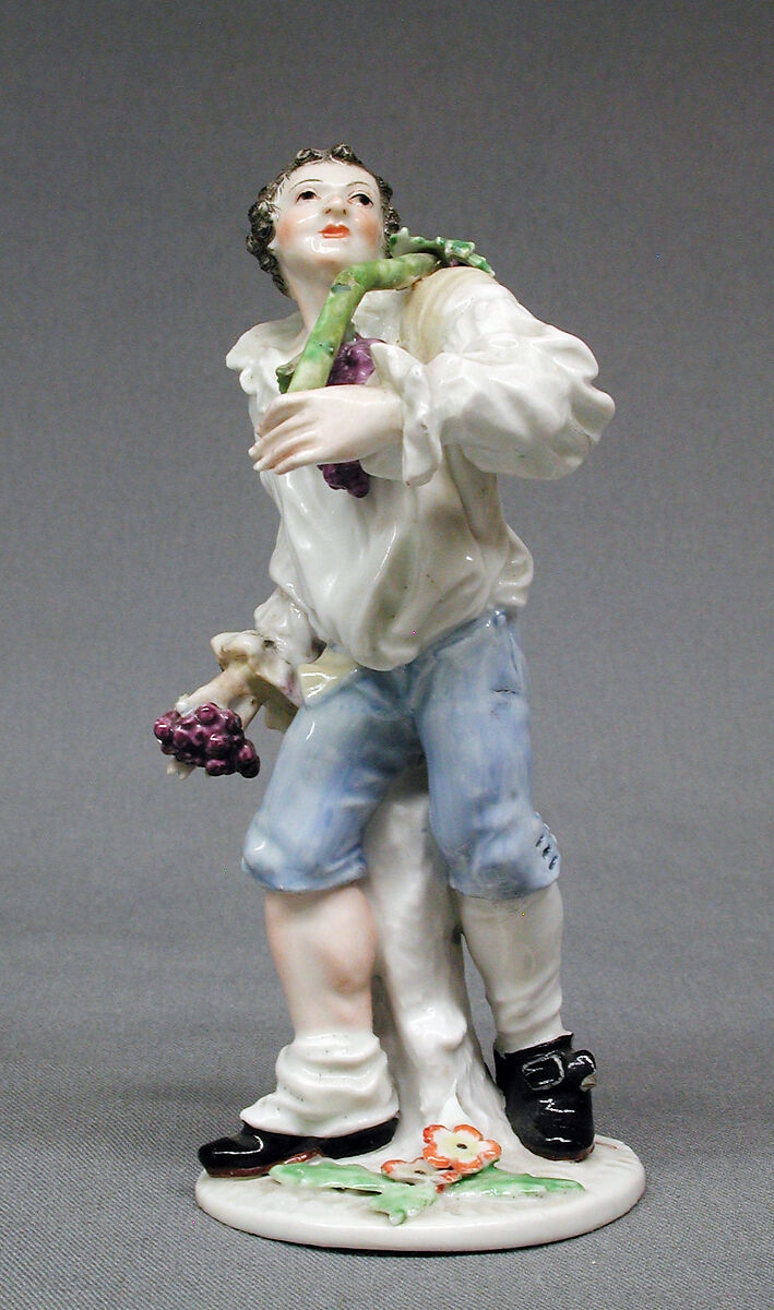 Four Seasons (Autumn), Chelsea Porcelain Manufactory (British, 1745–1784, Red Anchor Period, ca. 1753–58), Soft-paste porcelain, British, Chelsea