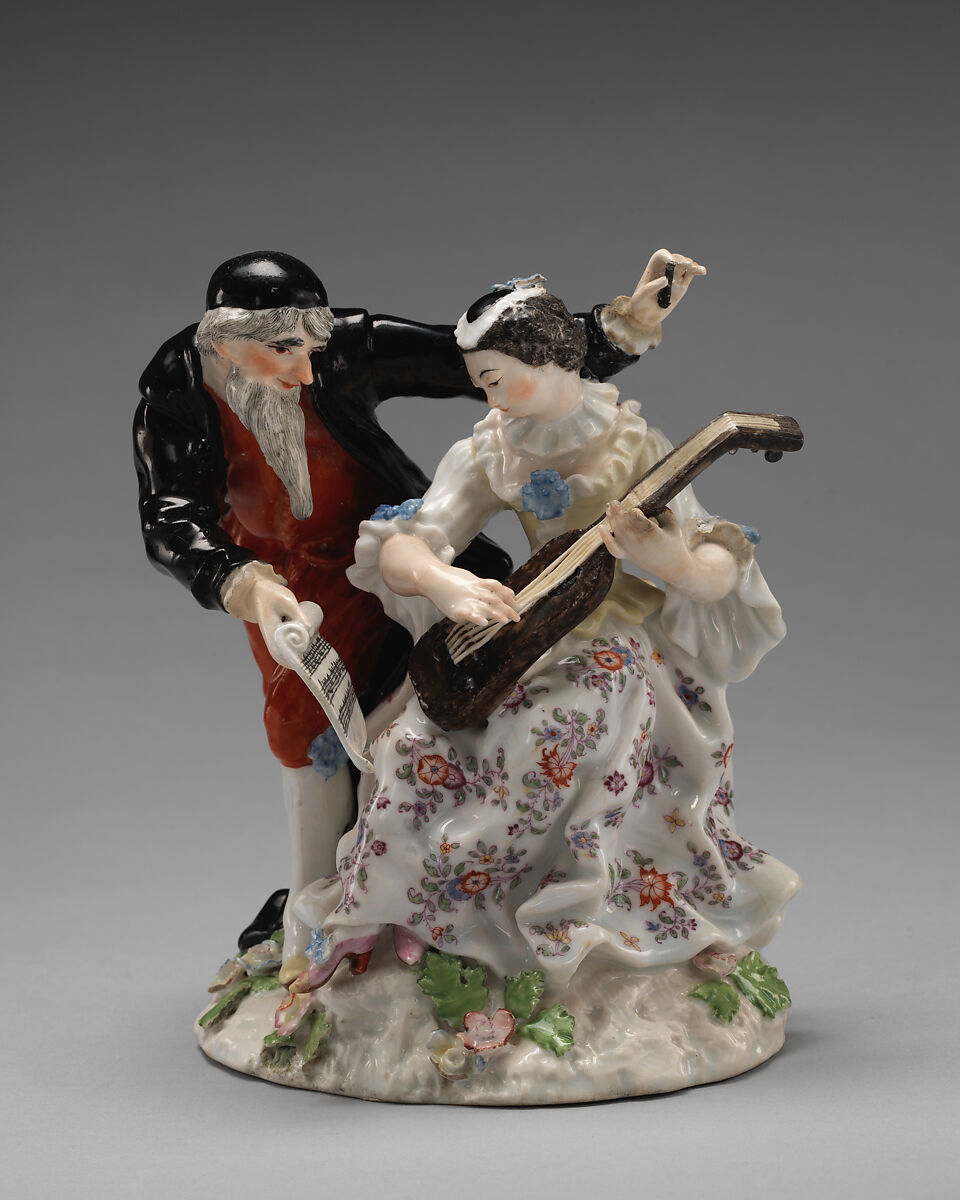 Pantaloon and Columbine, Chelsea Porcelain Manufactory (British, 1745–1784, Red Anchor Period, ca. 1753–58), Soft-paste porcelain, British, Chelsea 