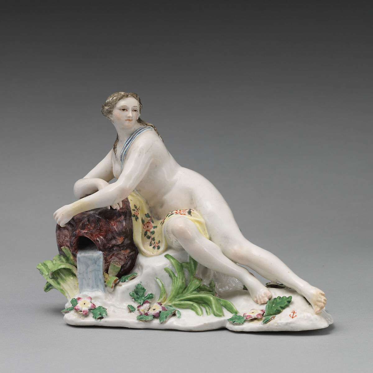 River Goddess, Chelsea Porcelain Manufactory (British, 1745–1784, Red Anchor Period, ca. 1753–58), Soft-paste porcelain, British, Chelsea 