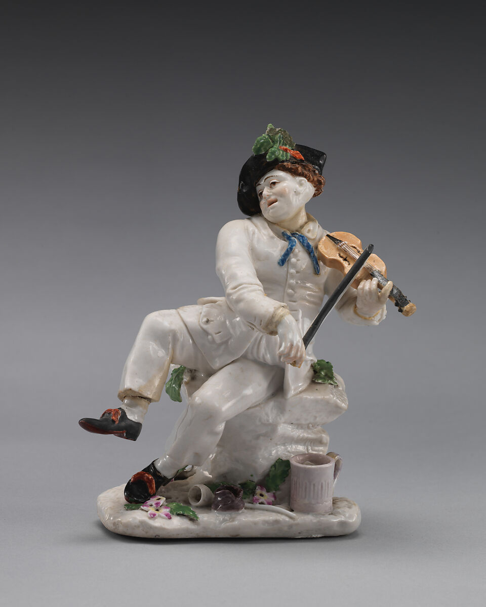 Fiddler, Chelsea Porcelain Manufactory (British, 1744–1784), Soft-paste porcelain, British, Chelsea 