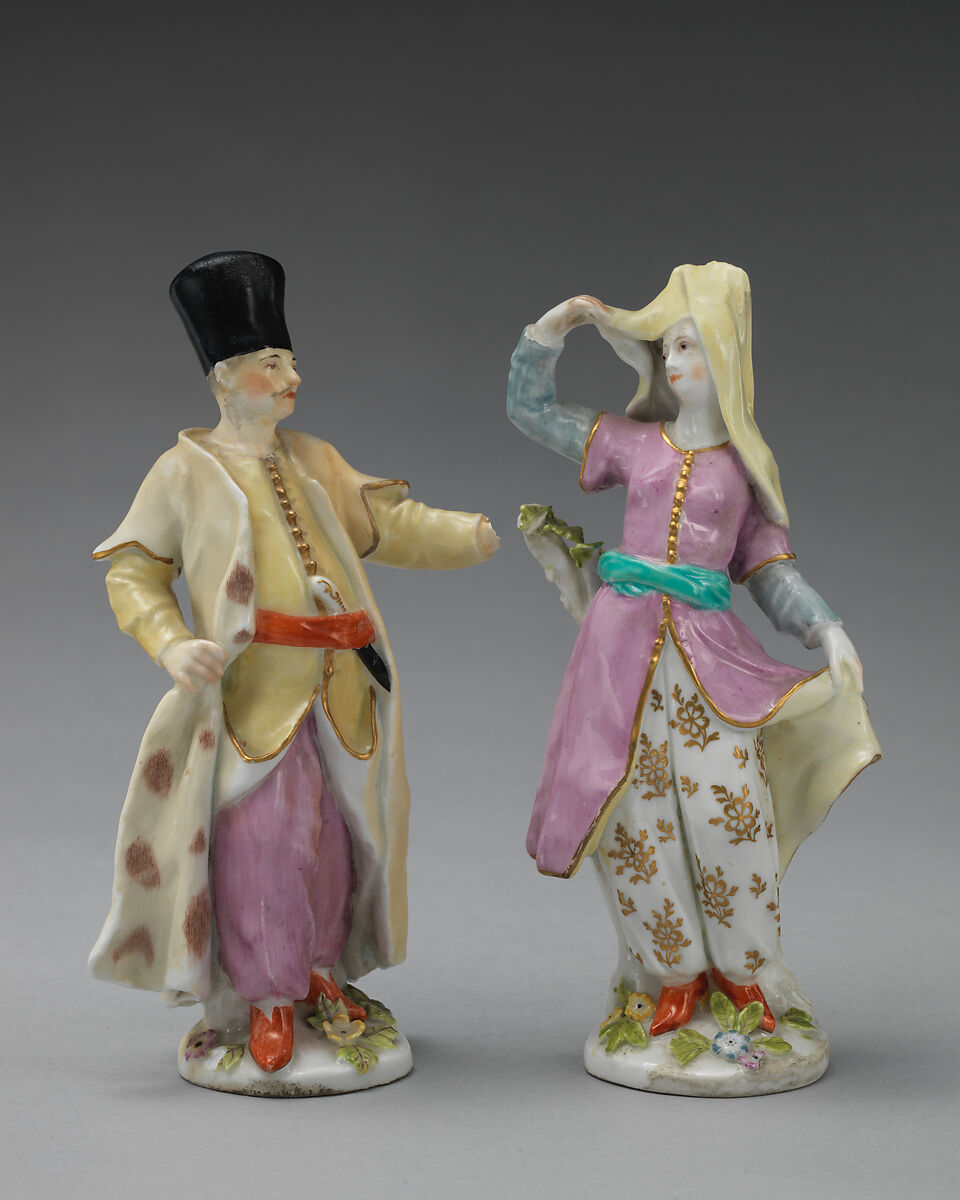 Turk and companion, Chelsea Porcelain Manufactory (British, 1745–1784, Red Anchor Period, ca. 1753–58), Soft-paste porcelain, British, Chelsea 