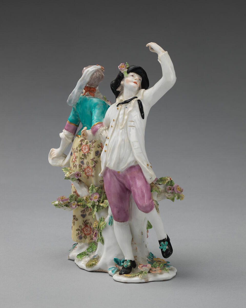 Dancers, Chelsea Porcelain Manufactory (British, 1745–1784, Red Anchor Period, ca. 1753–58), Soft-paste porcelain, British, Chelsea
