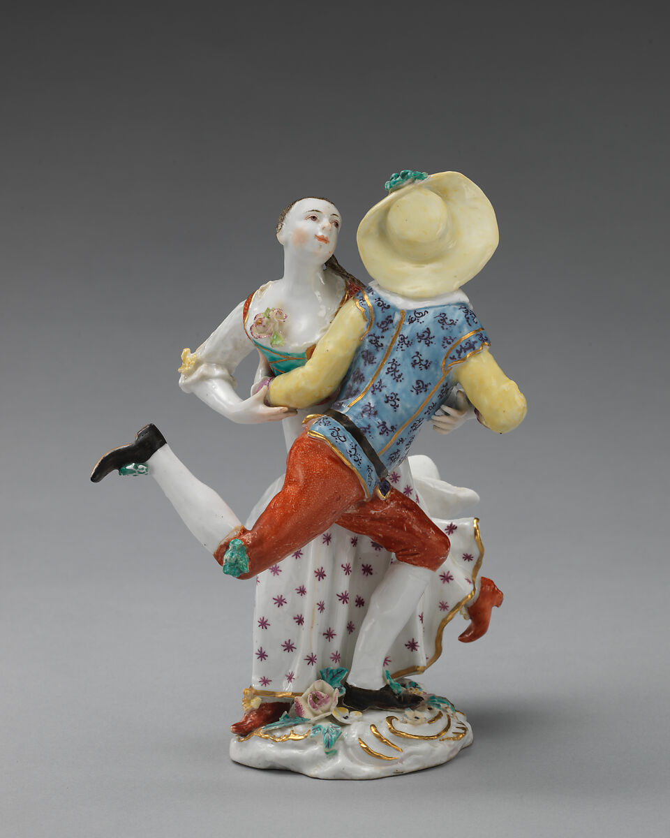 Dutch dancers, Chelsea Porcelain Manufactory (British, 1745–1784, Red Anchor Period, ca. 1753–58), Soft-paste porcelain, British, Chelsea
